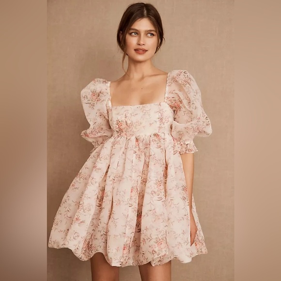 Selkie - short sleeve bubble dress - pink rose - renaissance girl - w/ tags - Picture 1 of 6